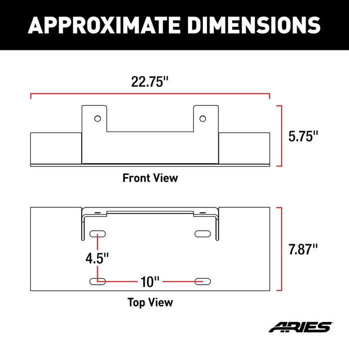 ARIES 2072100 Winch Adapter Plate with Fairlead Mount