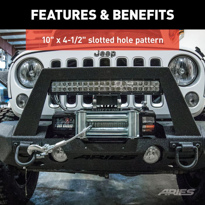 ARIES 2072101 TrailChaser Bumper Jeep JK Winch Reinforcement Bracket for Select Jeep Wrangler