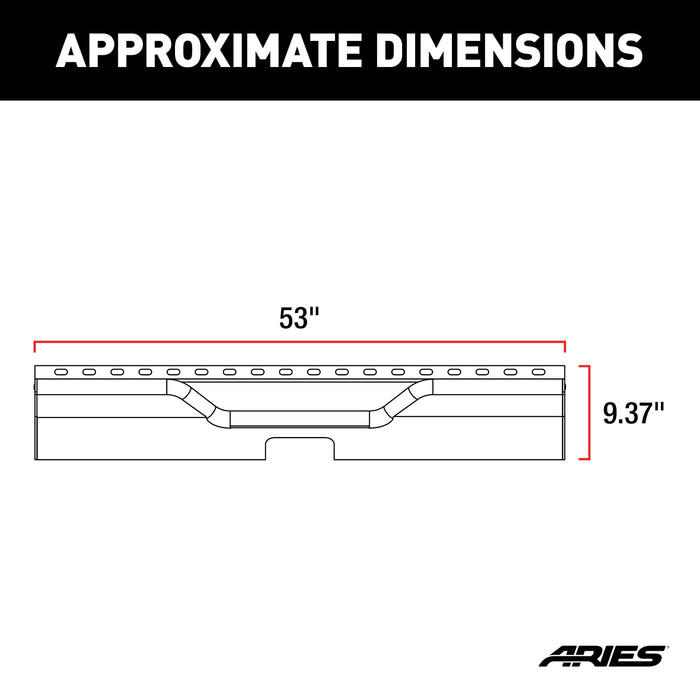 ARIES 2081025 TrailChaser Jeep Wrangler JL Aluminum Rear Bumper Center Section for Select Jeep Wrangler