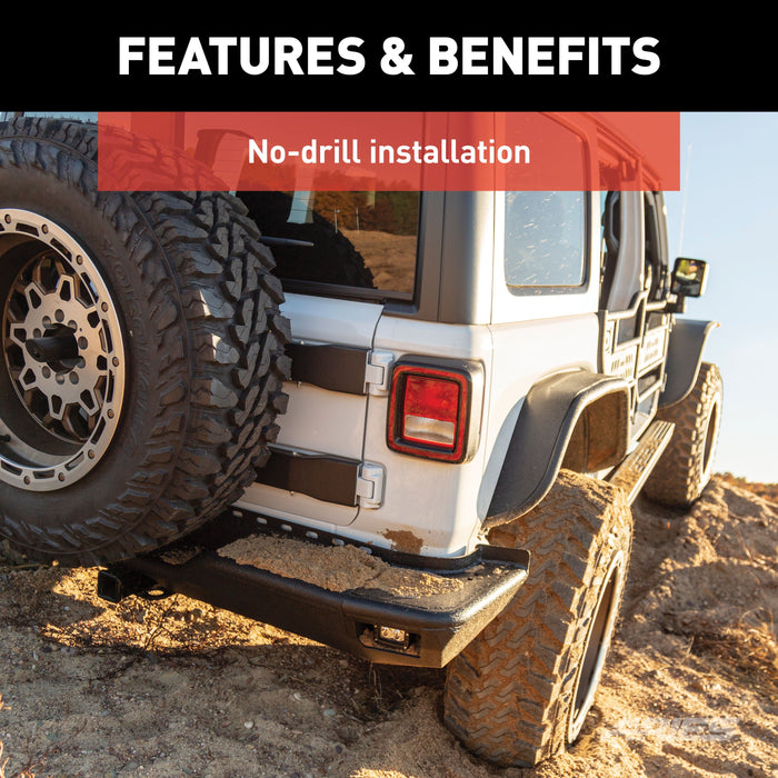 ARIES 2081223 TrailChaser Jeep Wrangler Aluminum Rear Bumper Corners with LEDs for Select Jeep Wrangler