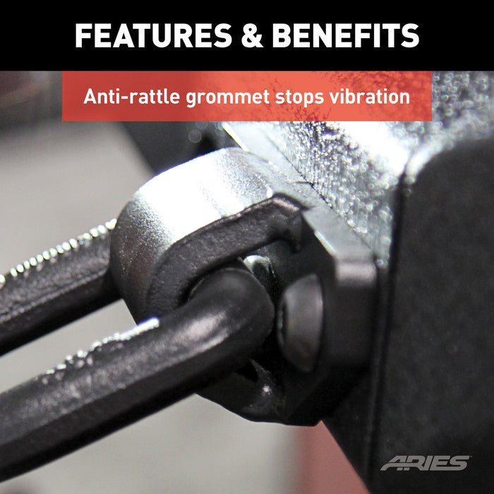 ARIES 2081300 Bolt-On Anti-Rattle D-Rings (9,000 lbs, 2-Pack)