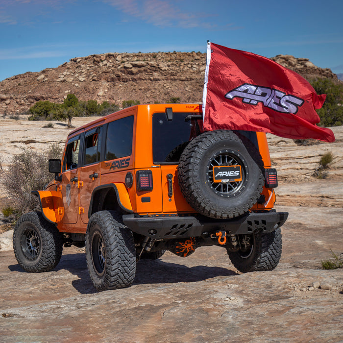 ARIES 2082036 TrailChaser Jeep Wrangler JK Aluminum Rear Bumper for Select Jeep Wrangler