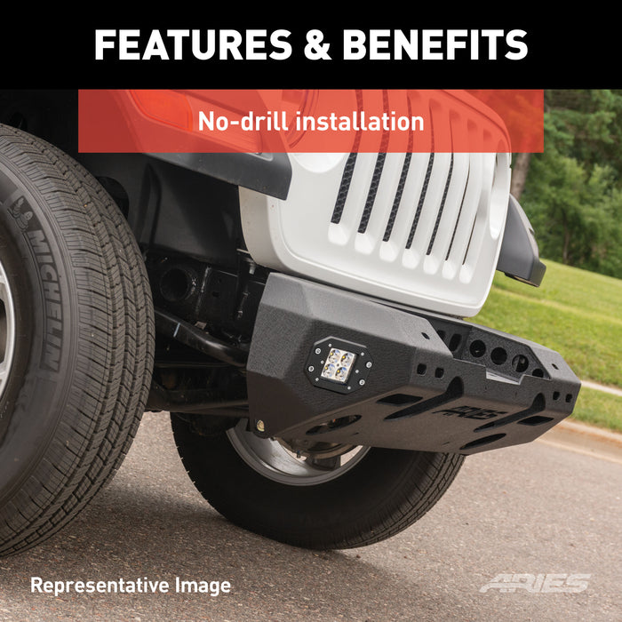 ARIES 2082044 TrailChaser Jeep Wrangler JK Aluminum Front Bumper (Option 5) for Select Jeep Wrangler