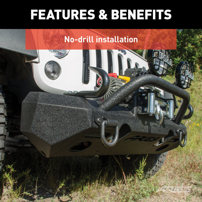 ARIES 2082054 TrailChaser Jeep Wrangler JK Aluminum Front Bumper (Option 4) for Select Jeep Wrangler