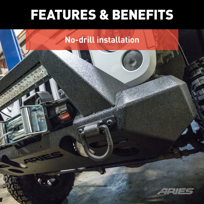 ARIES 2082055 TrailChaser Jeep Wrangler JK Aluminum Front Bumper (Option 2) for Select Jeep Wrangler