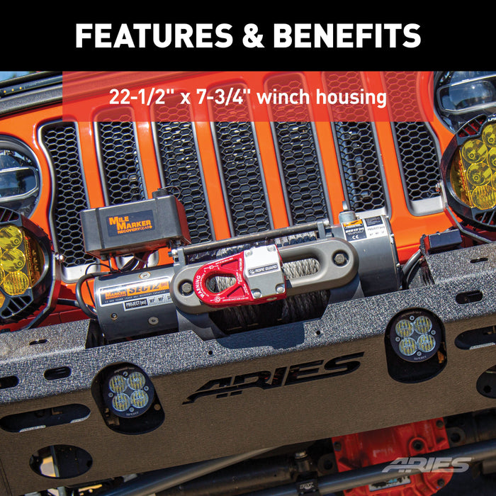ARIES 2082077 TrailChaser Jeep Wrangler JL Aluminum Front Bumper with Fender Flares (Option 7) for Select Jeep Wrangler
