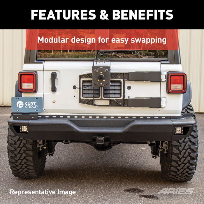 ARIES 2082082 TrailChaser Jeep Wrangler JL Aluminum Rear Bumper for Select Jeep Wrangler