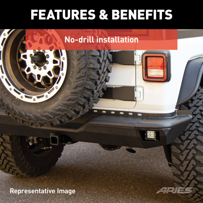 ARIES 2082082 TrailChaser Jeep Wrangler JL Aluminum Rear Bumper for Select Jeep Wrangler