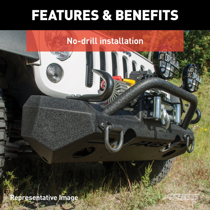 ARIES 2082092 TrailChaser Jeep Wrangler JL, Gladiator Aluminum Front Bumper (Option 4) for Select Jeep Wrangler
