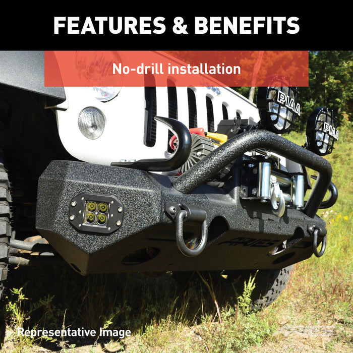 ARIES 2082094 TrailChaser Jeep Wrangler JL, Gladiator Aluminum Front Bumper (Option 3) for Select Jeep Wrangler