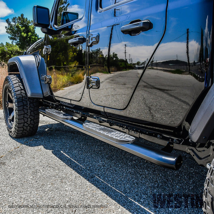 Westin 21-24165 PRO TRAXX 4 Oval Nerf Step Bars; Black; Steel; - Truck Part Superstore