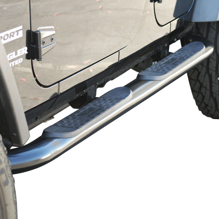 Westin 21-3295 Platinum 4 Oval Nerf Step Bars; Black; Steel; Mount Kit Included; Rocker Mount; - Truck Part Superstore