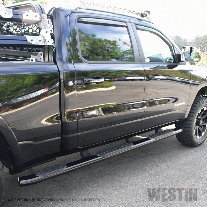 Westin 21-534705 PRO TRAXX 5 Oval Wheel to Wheel Nerf Step Bars; Black; w/Mount Kit; - Truck Part Superstore