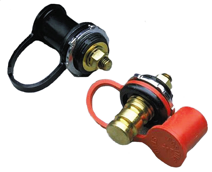Taylor Cable 21504 Remote Battery Jumper Terminal; Brass; 1 Black; 1 Red; - Truck Part Superstore