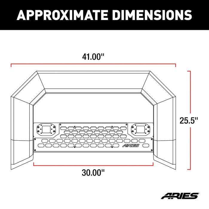 ARIES 2155101 AdvantEDGE 5-1/2" Chrome Aluminum Bull Bar with Lights, Select Ram 2500, 3500 for Select Ram 2500