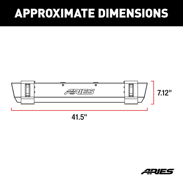 ARIES 2156001 TrailCrusher Jeep Wrangler TJ Steel Front Bumper, 9.5K for Select Jeep Wrangler