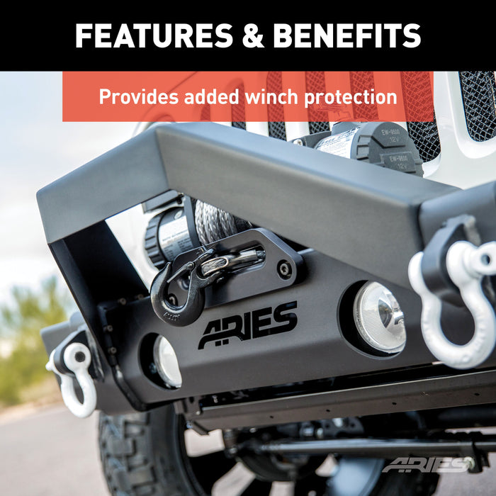 ARIES 2156050 TrailCrusher Jeep Wrangler, Gladiator Steel Front Bumper Angular Brush Guard for Select Jeep Wrangler