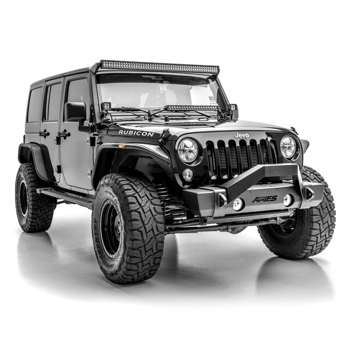 ARIES 2156050 TrailCrusher Jeep Wrangler, Gladiator Steel Front Bumper Angular Brush Guard for Select Jeep Wrangler