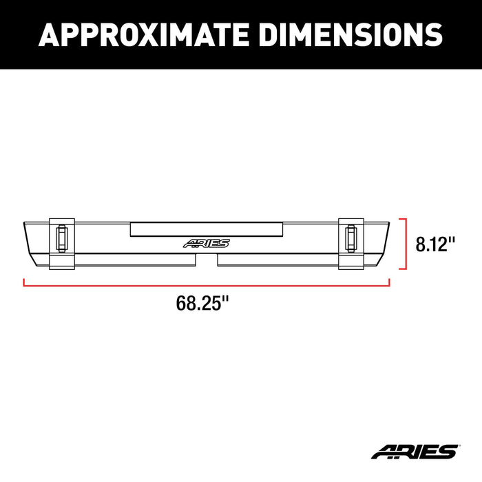 ARIES 2157001 TrailCrusher Jeep Wrangler TJ Steel Rear Bumper, 9.5K for Select Jeep Wrangler