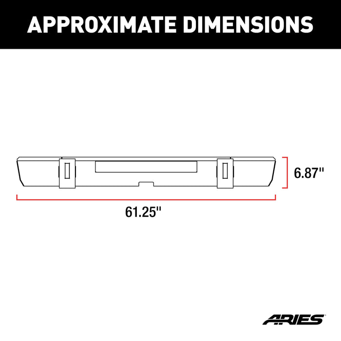 ARIES 2157002 TrailCrusher Jeep Wrangler JL Steel Rear Bumper, 12.5K for Select Jeep Wrangler