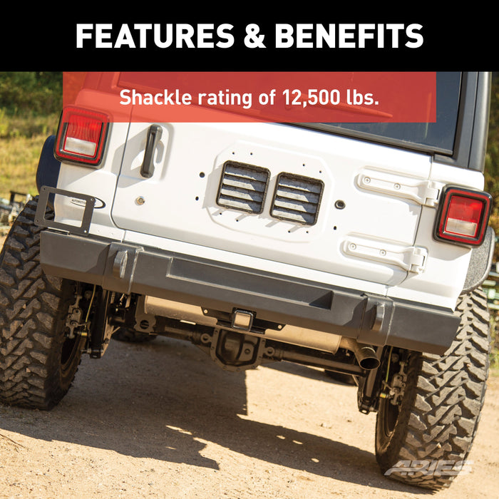 ARIES 2157002 TrailCrusher Jeep Wrangler JL Steel Rear Bumper, 12.5K for Select Jeep Wrangler