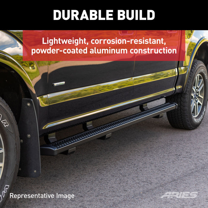 ARIES 216088 SlimGrip 5" x 88" Black Aluminum Running Boards (No Brackets) for Select Ford F-250