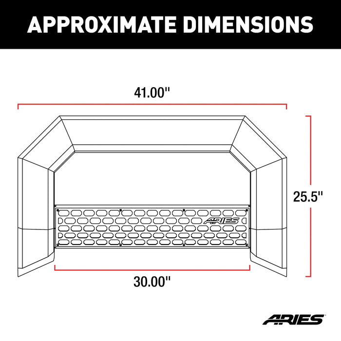 ARIES 2164003 AdvantEDGE 5-1/2" Black Aluminum Bull Bar, Select Silverado, Sierra 2500, 3500 for Select Chevrolet Silverado 2500 HD