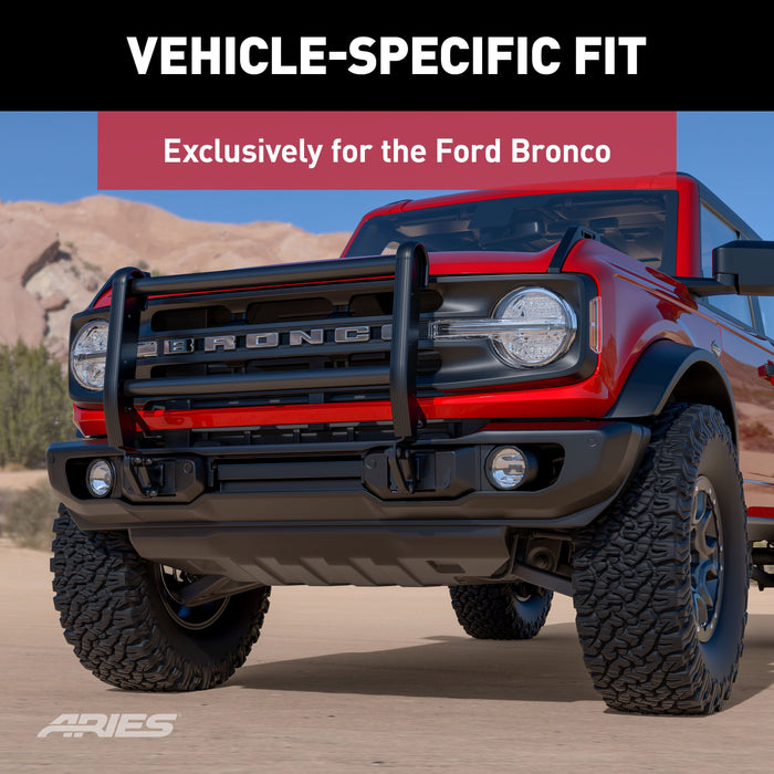 ARIES 2165200 ForeFront Black Steel Bull Bar for Ford Bronco for Select Ford Bronco