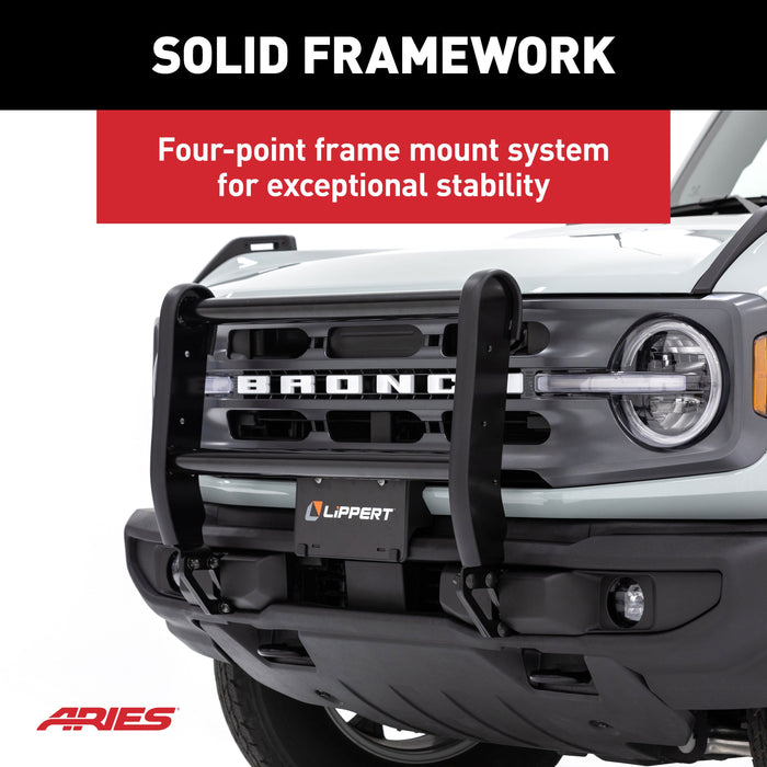 ARIES 2165200 ForeFront Black Steel Bull Bar for Ford Bronco for Select Ford Bronco