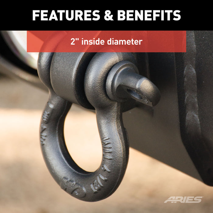 ARIES 2166071 Off-Road D-Ring Shackles (12,500 lbs, 2-Pack)