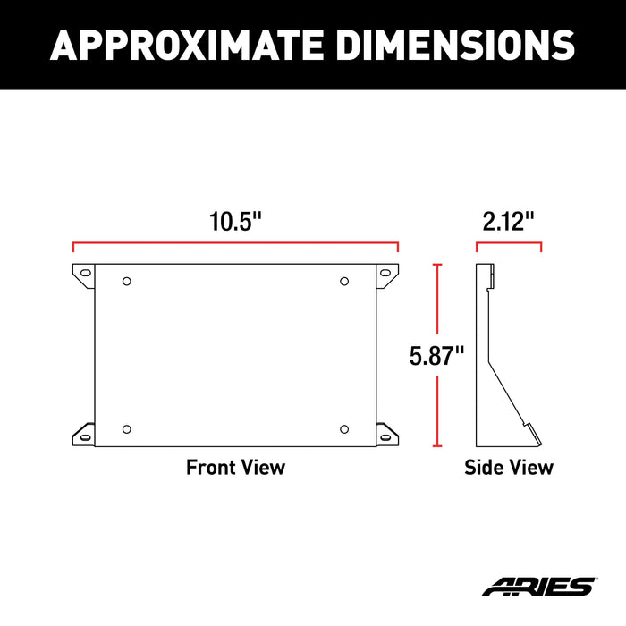 ARIES 2169000 AdvantEDGE Bull Bar License Plate Bracket