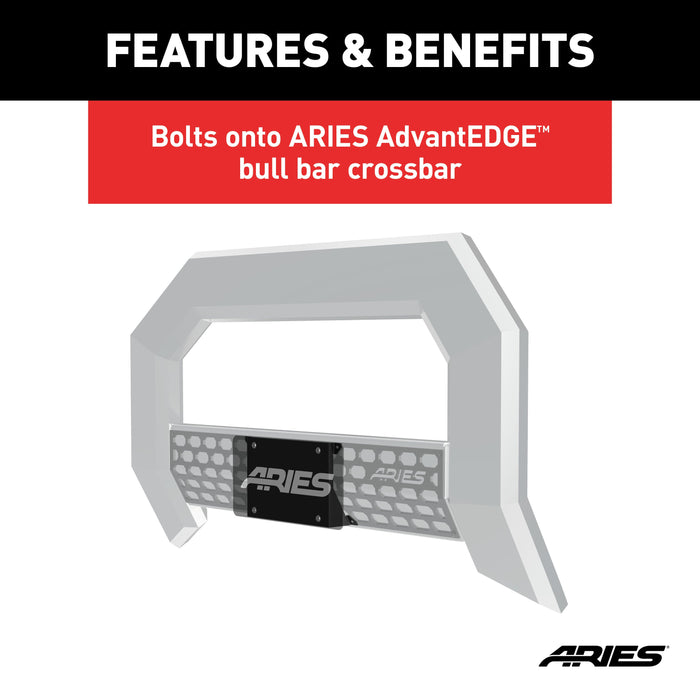ARIES 2169000 AdvantEDGE Bull Bar License Plate Bracket