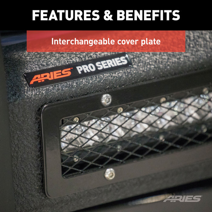 ARIES 2170001 Pro Series Black Steel Grille Guard with Light Bar, Select Toyota Tacoma for Select Toyota Tacoma