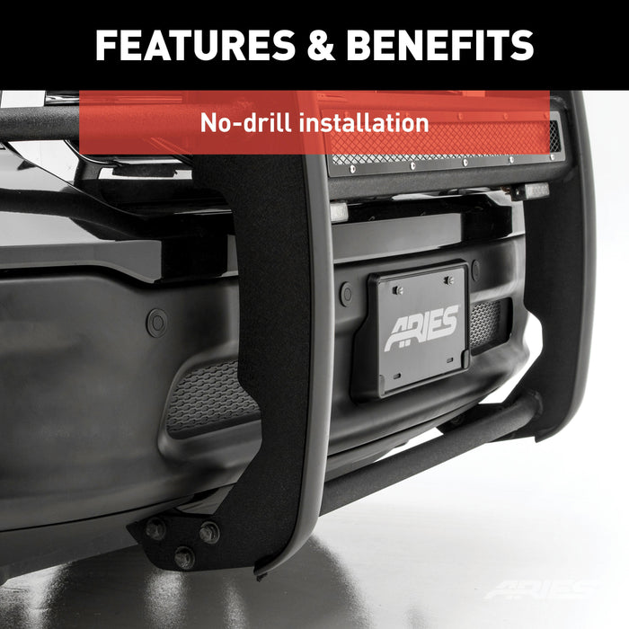 ARIES 2170001 Pro Series Black Steel Grille Guard with Light Bar, Select Toyota Tacoma for Select Toyota Tacoma