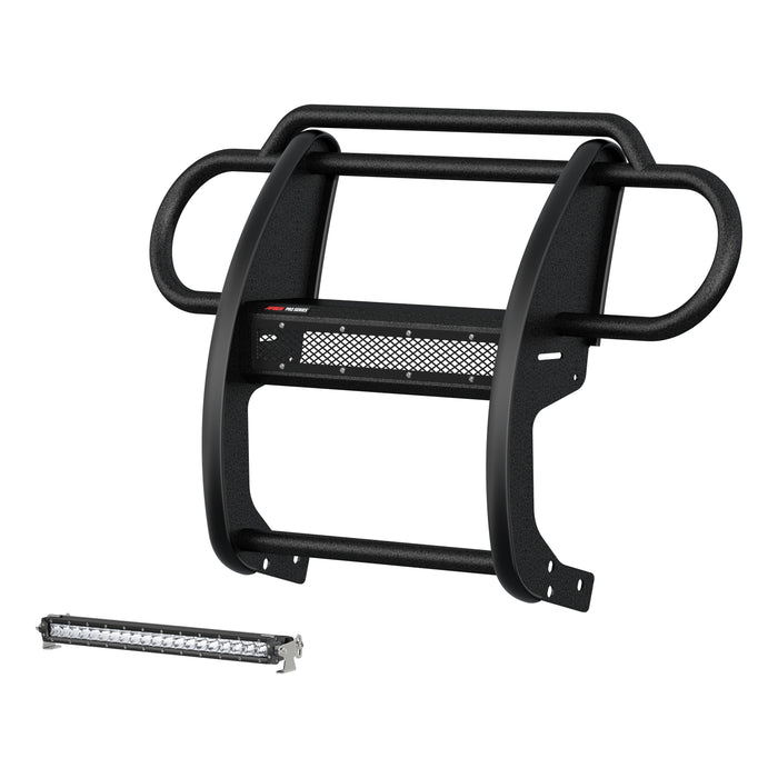 ARIES 2170032 Pro Series Black Steel Grille Guard with Light Bar, Select Jeep JL, Gladiator for Select Jeep Wrangler