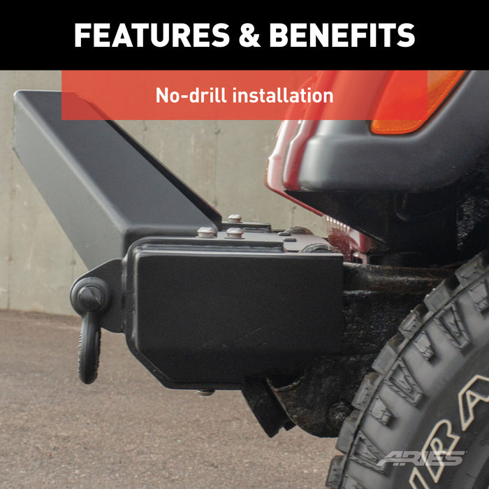 ARIES 2186001 TrailCrusher Jeep Wrangler TJ Steel Front Bumper with Brush Guard, 9.5K for Select Jeep Wrangler