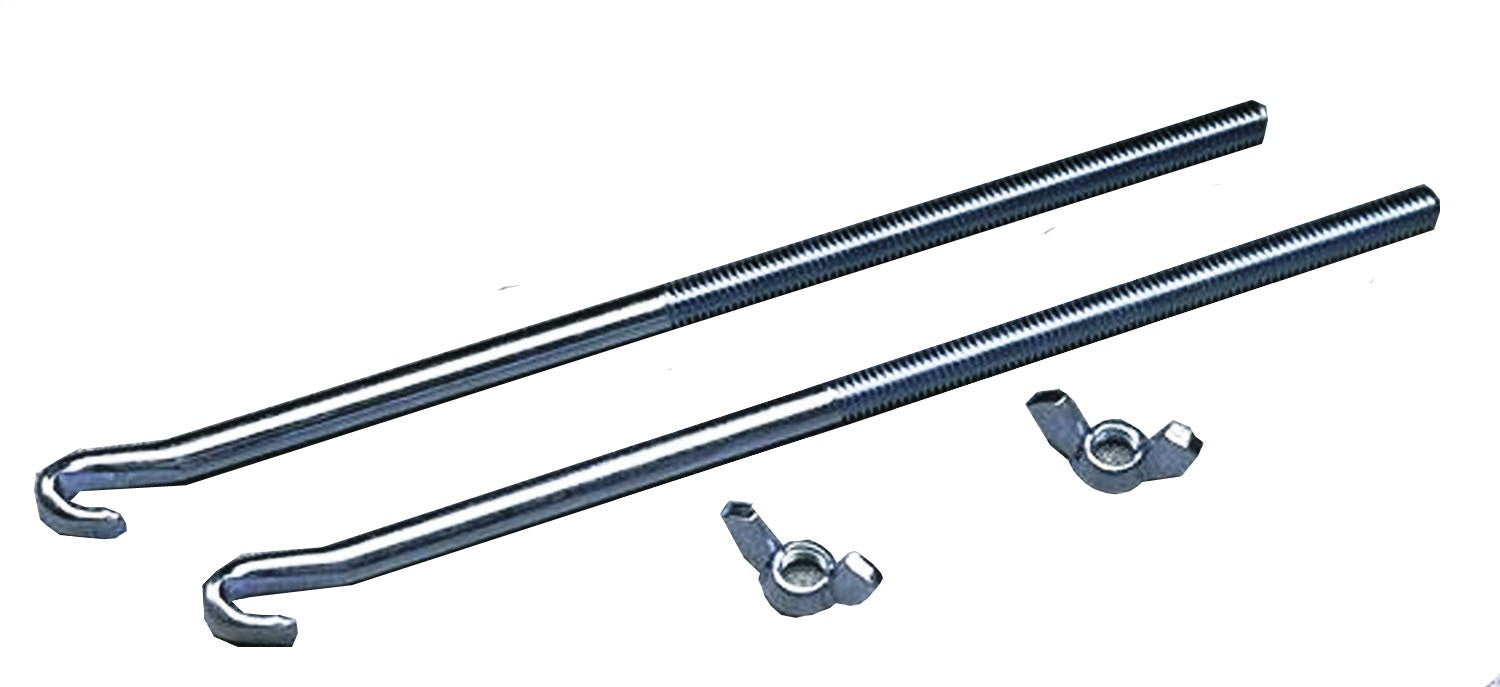 Taylor Cable 21982 J Battery Hold Down Bolt; 3/8 in. x 10 in.; Wing Nuts; Zinc Plated; Pair; - Truck Part Superstore
