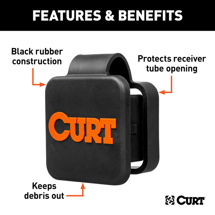 CURT 22279 CURT 22279 Rubber Trailer Hitch Cover, Fits 2-Inch Receiver - Truck Part Superstore