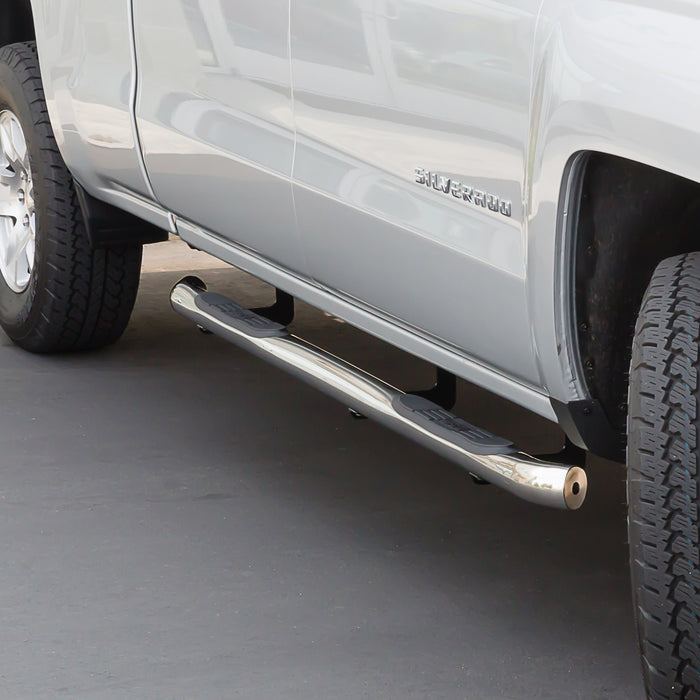 Westin 23-3820 E-Series 3 Round Nerf Step Bars; Polished Stainless Steel; Mount Kit Included; - Truck Part Superstore