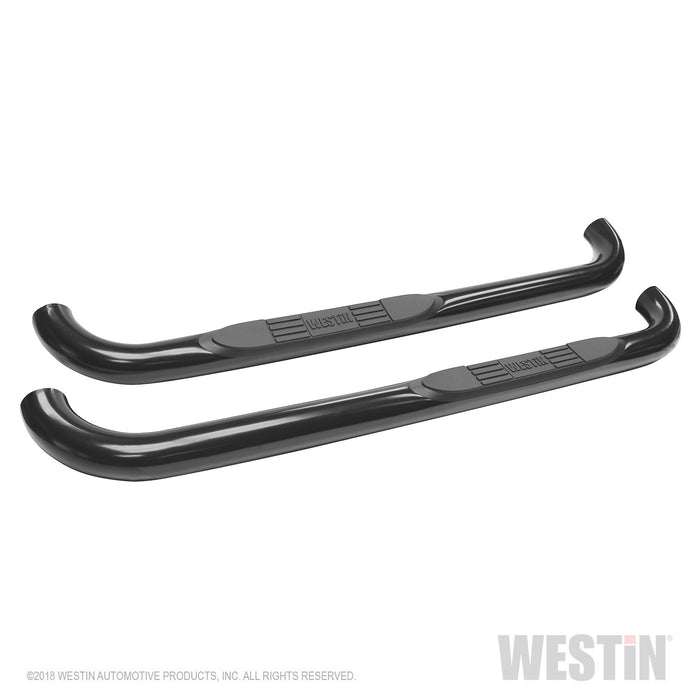 Westin 23-3925 E-Series 3 Round Nerf Step Bars; Black; Steel; Mount Kit Included; Rocker Mount; - Truck Part Superstore