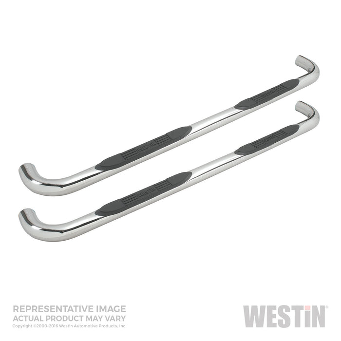 Westin 23-4020 E-Series 3 Round Nerf Step Bars; Polished Stainless Steel; Mount Kit Included; - Truck Part Superstore