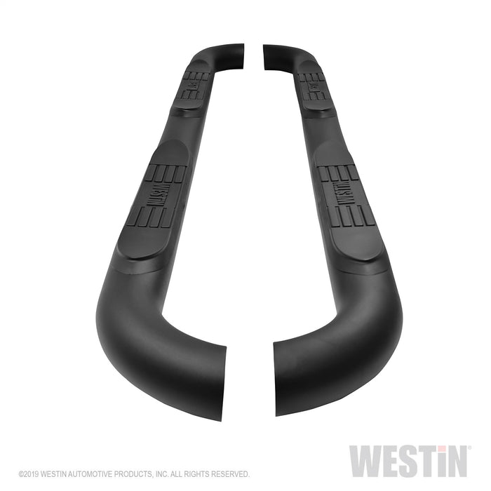 Westin 23-4065 E-Series 3 Round Nerf Step Bars; Textured Black; - Truck Part Superstore