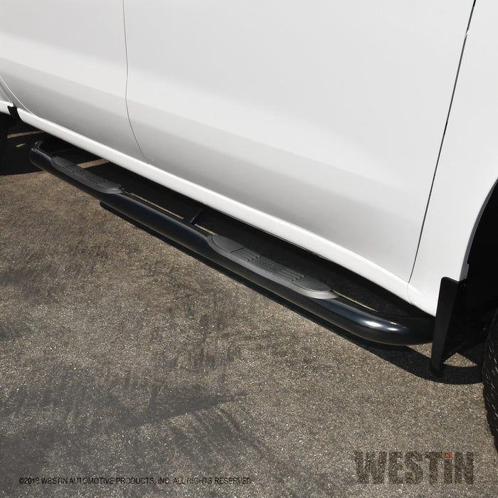 Westin 23-4135 E-Series 3 Round Nerf Step Bars; Black; - Truck Part Superstore