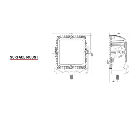 Rigid Industries 244293 Q-Series Spot with Amber PRO Lens Rigid Industries - Truck Part Superstore