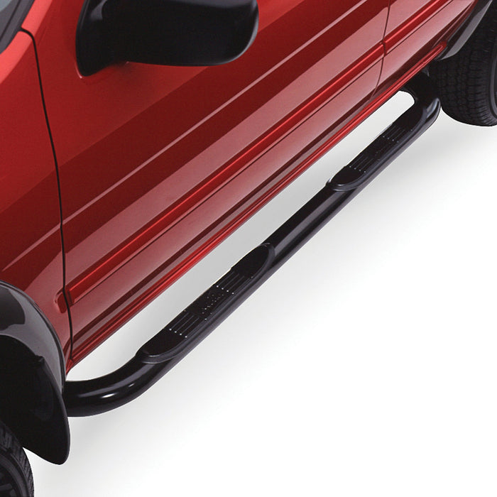 Westin 25-0715 Signature 3 Round Step Bar; Dual Step Pad; Black; Steel; Mount Kit Included; - Truck Part Superstore