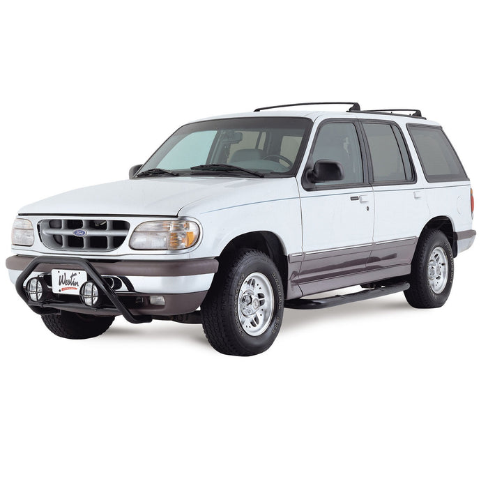 Westin 25-0765 Signature 3 Round Step Bar; Dual Step Pad; Black; Steel; Mount Kit Included; - Truck Part Superstore