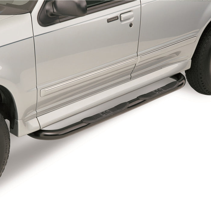 Westin 25-0765 Signature 3 Round Step Bar; Dual Step Pad; Black; Steel; Mount Kit Included; - Truck Part Superstore