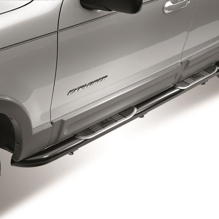 Westin 25-0765 Signature 3 Round Step Bar; Dual Step Pad; Black; Steel; Mount Kit Included; - Truck Part Superstore