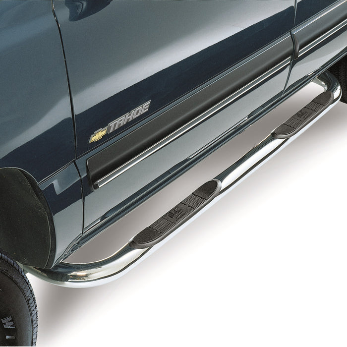 Westin 25-0770 Signature 3 Round Step Bar; Dual Step Pad; Chrome; Steel; Mount Kit Included; - Truck Part Superstore