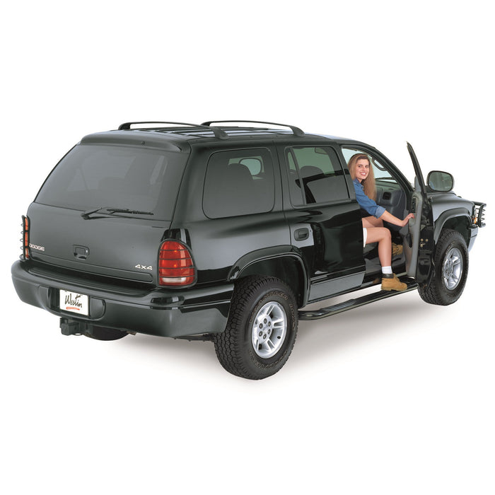 Westin 25-1255 Signature 3 Round Step Bar; Dual Step Pad; Black; Steel; Mount Kit Included; - Truck Part Superstore